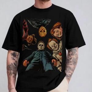 90s Halloween Movie Characters Retro Horror T Shirt